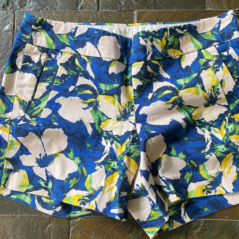 Jcrew Floral Blue and Yellow Women's Shorts